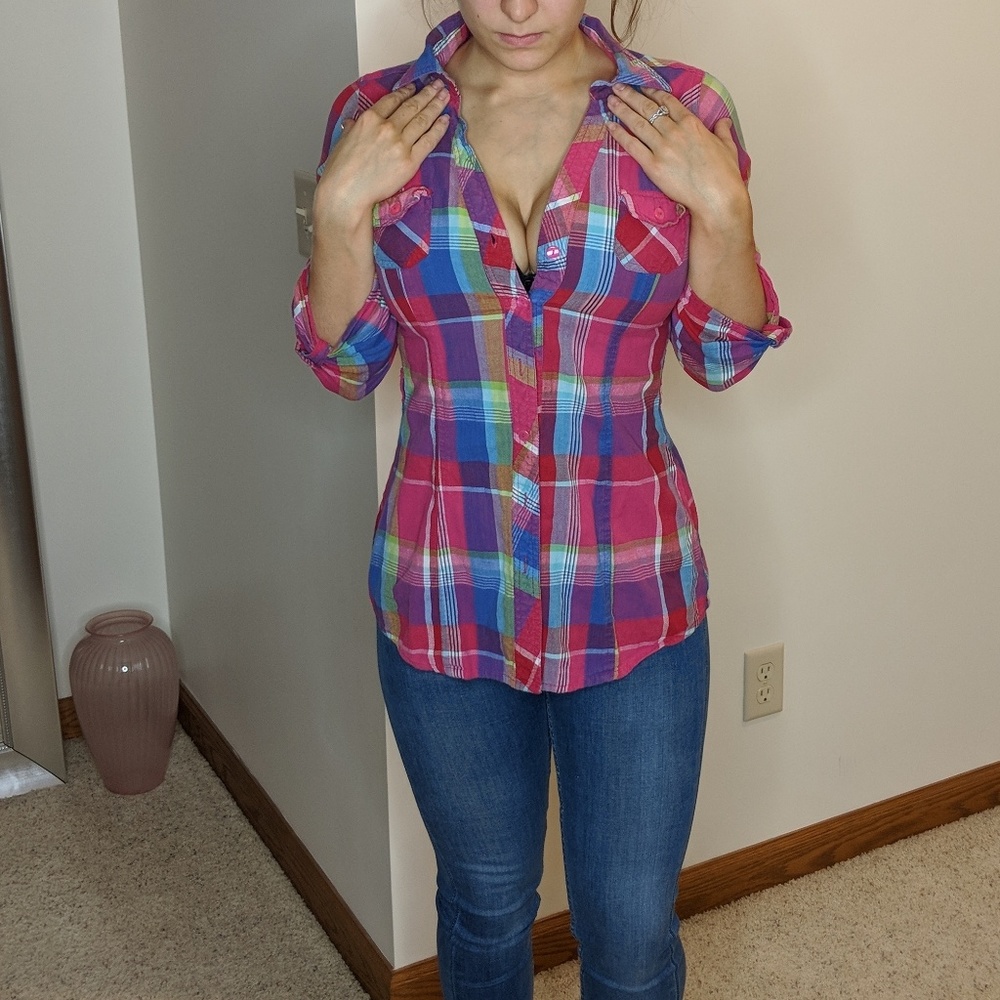 Super preppy plaid button up